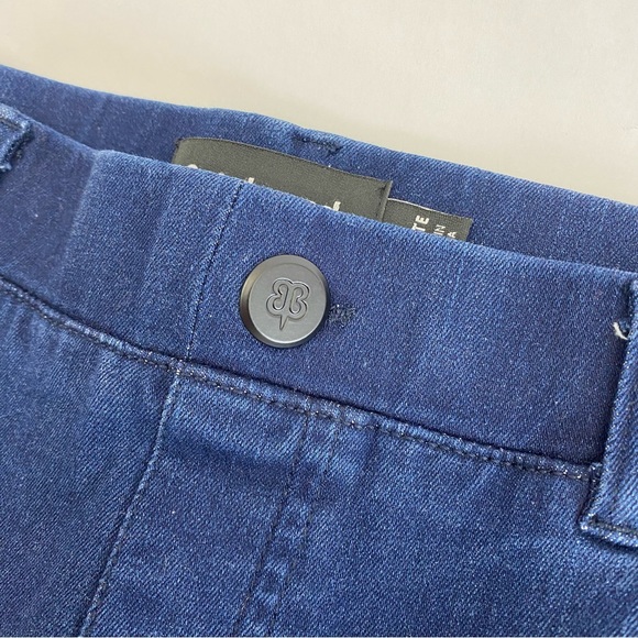 Betabrand Straight Leg Four Pocket Yoga Denim Pull On Jeans: Dark Indigo Blue - Picture 7 of 13
